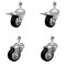 Service Caster 3 Inch SS Black Polyurethane 1/2 Inch Threaded Stem Caster Total Lock Brake, 2PK SSTSTTL20S314-PPUB-BLK-121315-2-S-2 - alternate 1